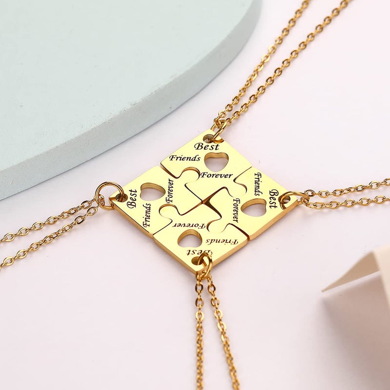 Yonhon 4 BFF Best Friend Necklace Puzzle Friendship Necklace for 4 - Image 4